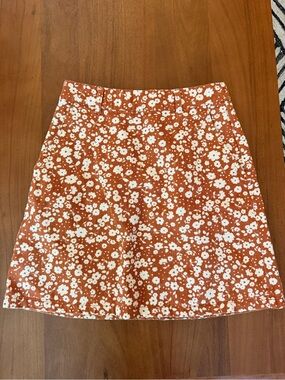Princess Highway Rust Floral A-Line Mini Skirt